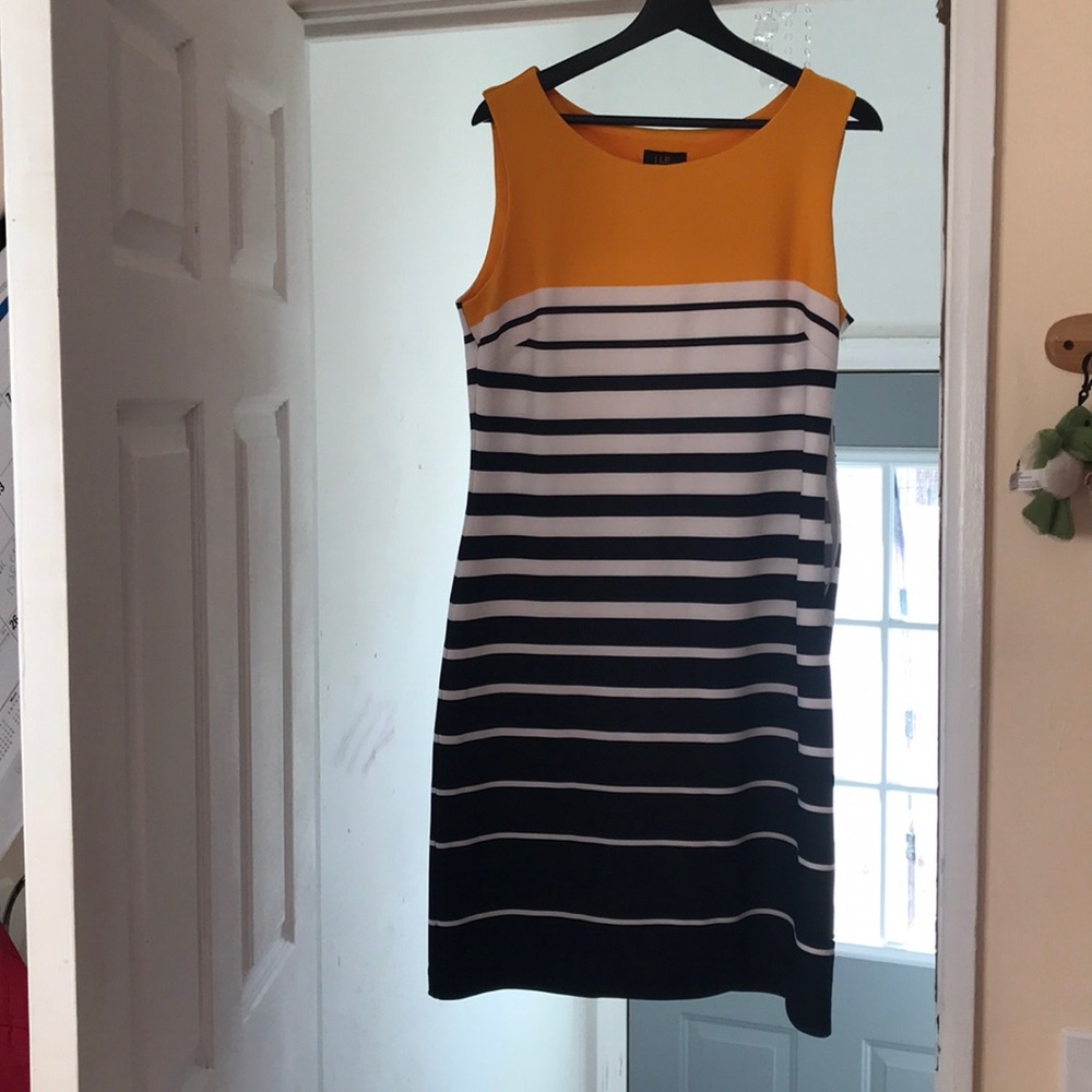 I Le New York black,yellow, white dress, size 10
